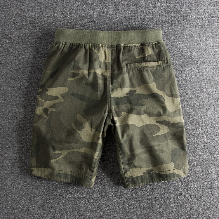 A camou color Cotton Personality Camouflage Stretch Waist Shorts Men's Casual Long Shorts a product from mensathletix the best Men athletic shorts Gym shorts Mens running shorts Crossfit shorts Sports shorts sports shorts for men gym shorts