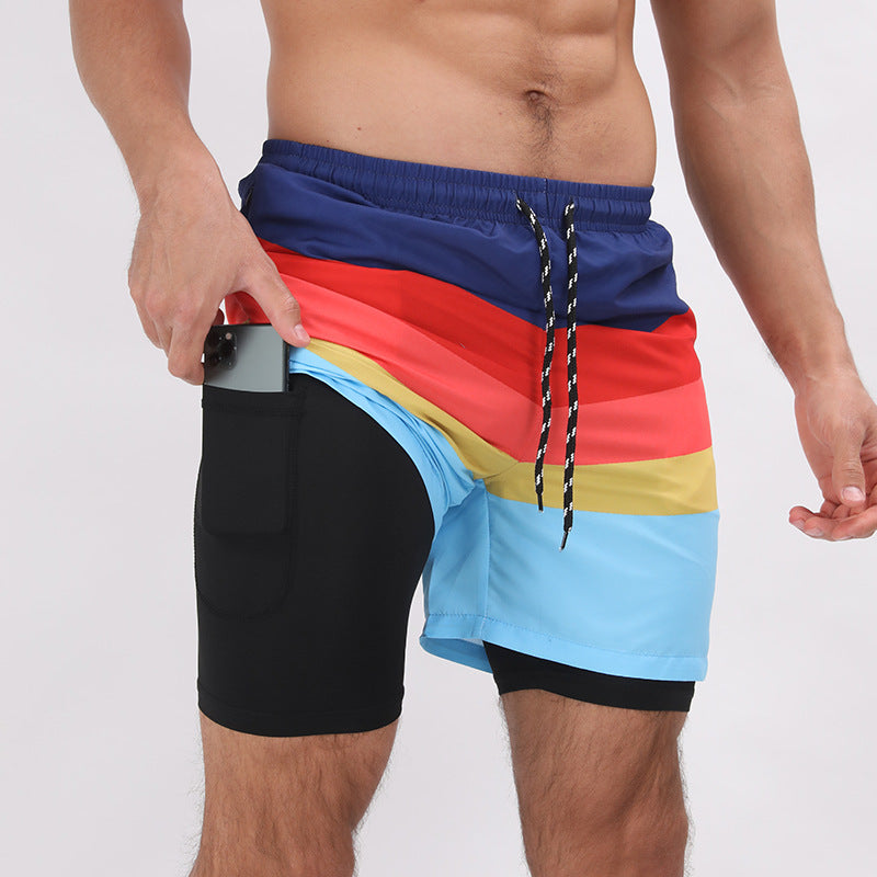 Layered Gradient Sport Shorts