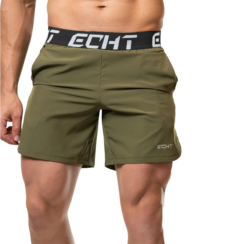 A man wearing gray color Crazy Muscle Fitness Men's Quick-Drying Basketball Shorts a product from mensathletix the best Men athletic shorts Gym shorts Mens running shorts Crossfit shorts Sports shorts sports shorts for men gym shorts