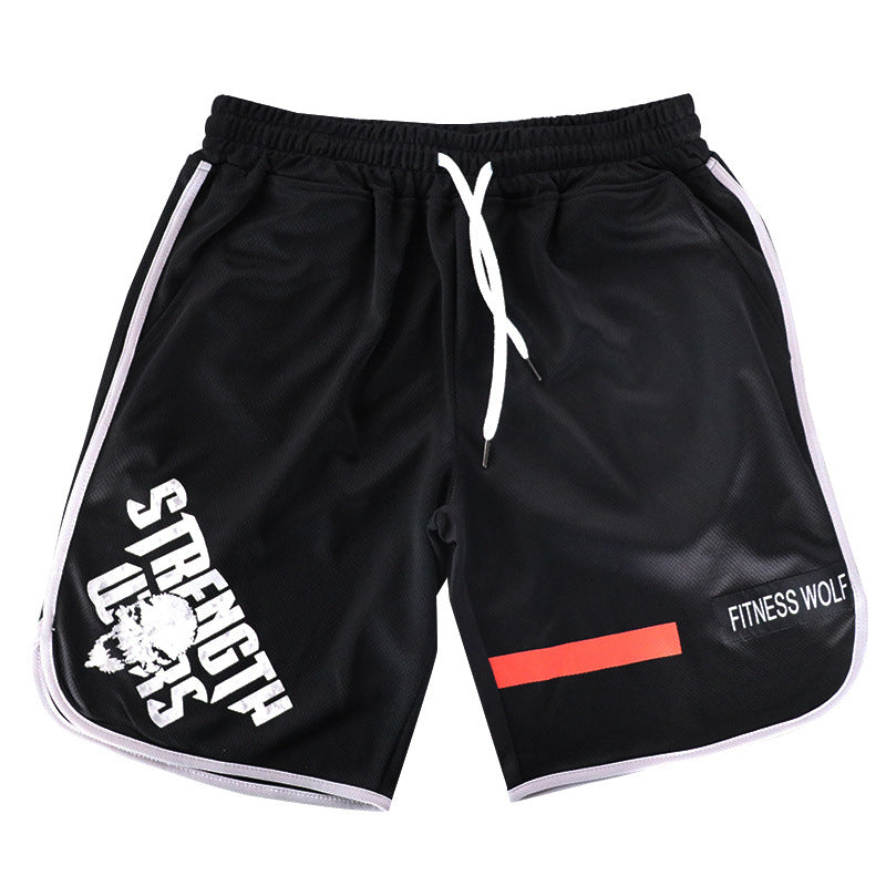 A man wearing black color Fitness Brothers Skull Personality Five-point Shorts a product from mensathletix the best Men athletic shorts Gym shorts Mens running shorts Crossfit shorts Sports shorts sports shorts for men  gym shorts