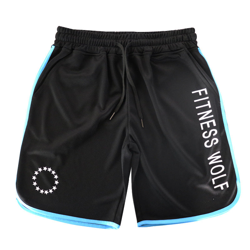 A man wearing black color Fitness Brothers Skull Personality Five-point Shorts a product from mensathletix the best Men athletic shorts Gym shorts Mens running shorts Crossfit shorts Sports shorts sports shorts for men  gym shorts