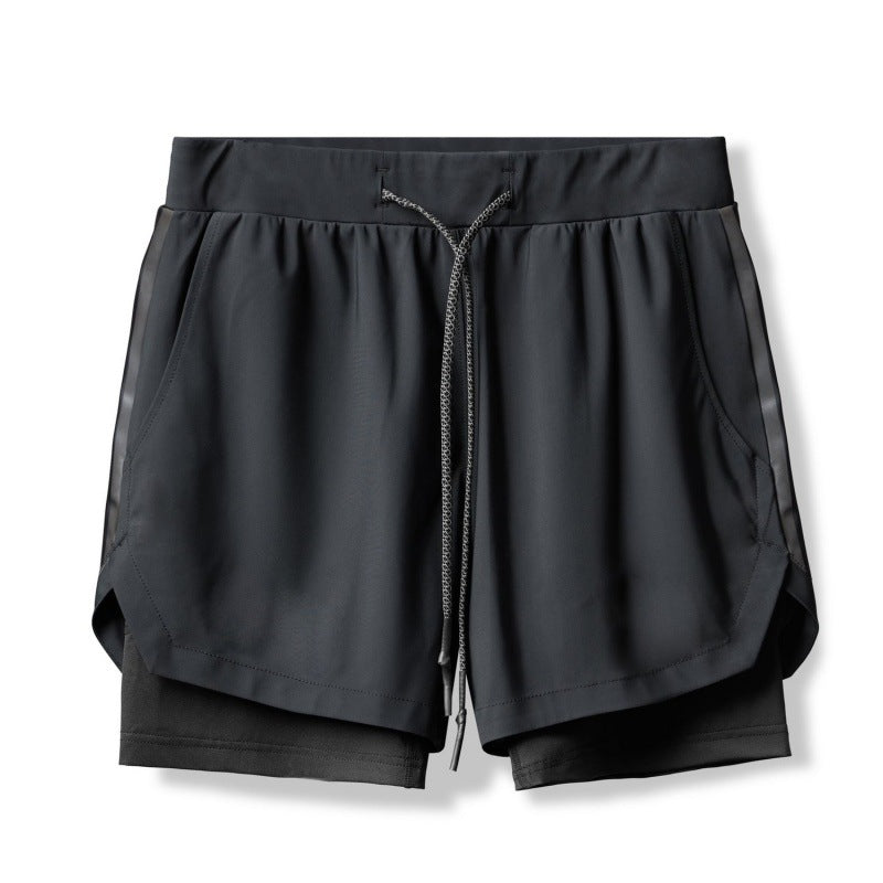 Men's Double Layer Anti-Bleeding Sports Shorts