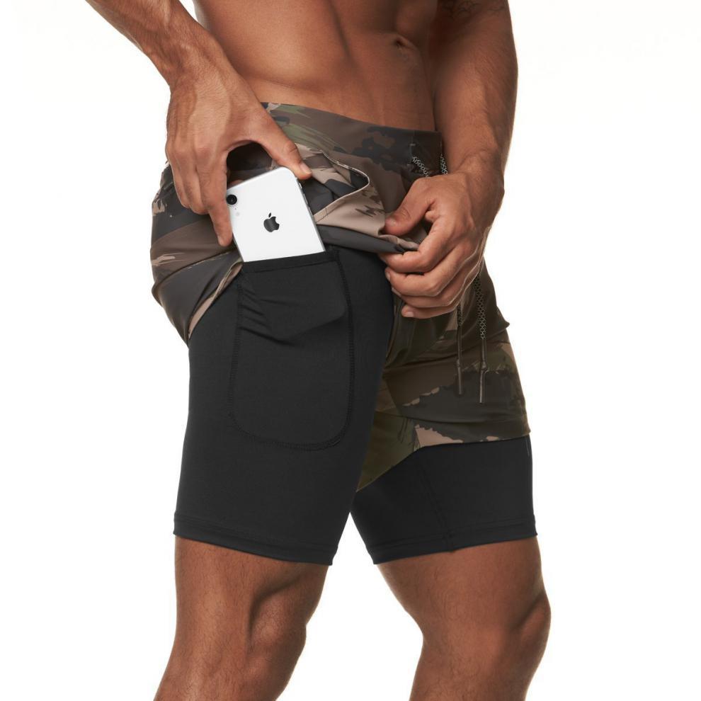 Men's Double Layer Anti-Bleeding Sports Shorts