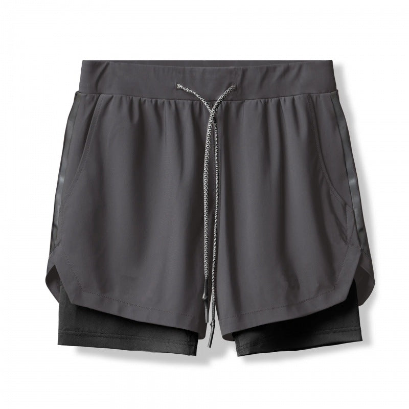 Men's Double Layer Anti-Bleeding Sports Shorts