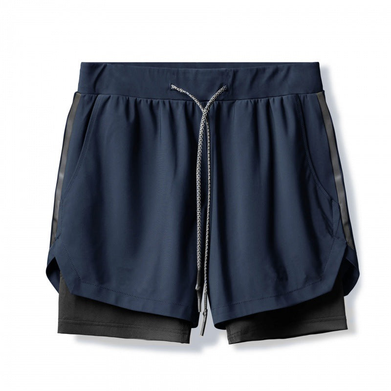 Men's Double Layer Anti-Bleeding Sports Shorts