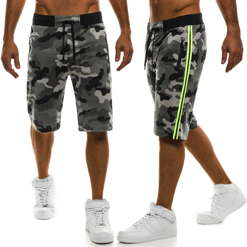 A man wearing camou color Casual Camouflage Loose Sports Five-point Short a product from mensathletix the best Men athletic shorts Gym shorts Mens running shorts Crossfit shorts Sports shorts sports shorts for men gym shorts