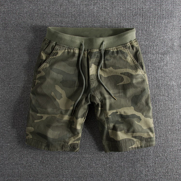 A camou color Cotton Personality Camouflage Stretch Waist Shorts Men's Casual Long Shorts a product from mensathletix the best Men athletic shorts Gym shorts Mens running shorts Crossfit shorts Sports shorts sports shorts for men gym shorts