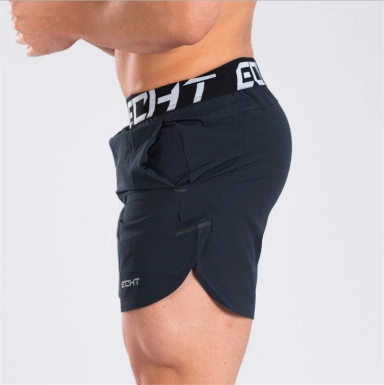 A man wearing black color Crazy Muscle Fitness Men's Quick-Drying Basketball Shorts a product from mensathletix the best Men athletic shorts Gym shorts Mens running shorts Crossfit shorts Sports shortssports shorts for men gym shorts