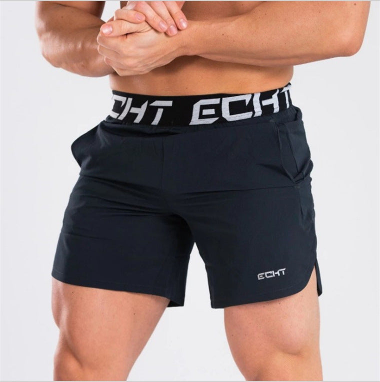 A man wearing black color Crazy Muscle Fitness Men's Quick-Drying Basketball Shorts a product from mensathletix the best Men athletic shorts Gym shorts Mens running shorts Crossfit shorts Sports shorts sports shorts for men  gym shorts