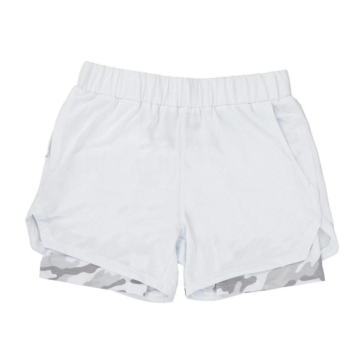 A white color ATHX DualFlex Sports Shorts a product from mensathletix the best Men athletic shorts Gym shorts Mens running shorts Crossfit shorts Sports shorts sports shorts for Men gym shorts