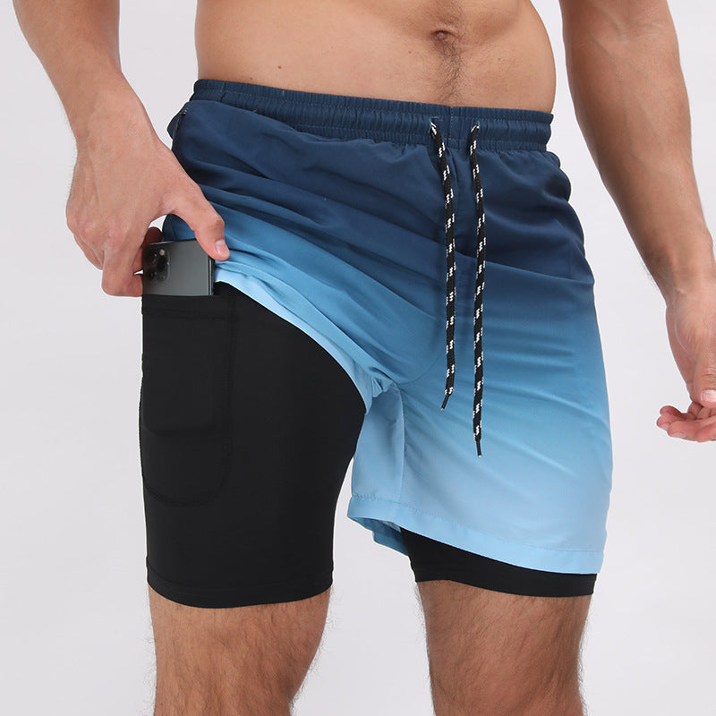 Layered Gradient Sport Shorts