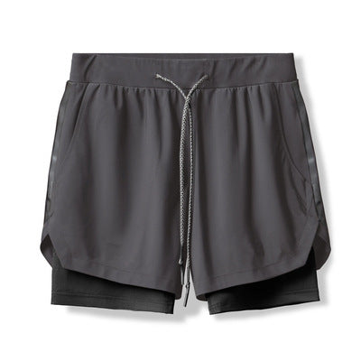 A ash color ATHX FashionSport Double-Layer Shorts a product from mensathletix the best Men athletic shorts Gym shorts Mens running shorts Crossfit shorts Sports shorts sports shorts for Men gym shorts