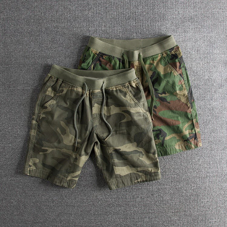 A camou color Cotton Personality Camouflage Stretch Waist Shorts Men's Casual Long Shorts a product from mensathletix the best Men athletic shorts Gym shorts Mens running shorts Crossfit shorts Sports shorts sports shorts for men gym shorts