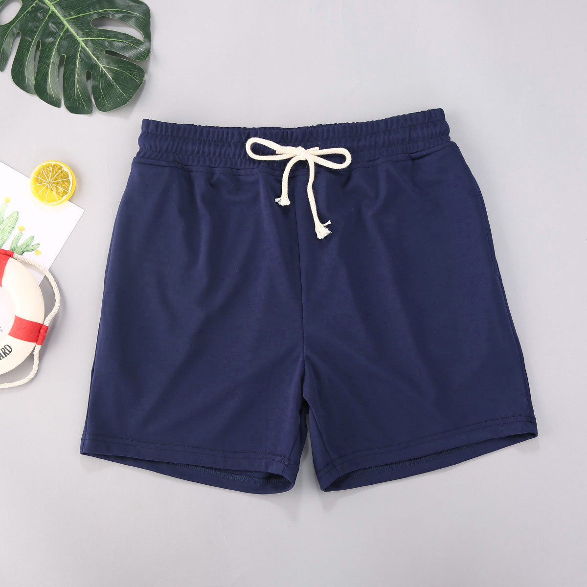 A navy blue color Beach Style Men's Swimming Shorts Solid Color Shorts Men a product from mensathletix the best Men athletic shorts Gym shorts Mens running shorts Crossfit shorts Sports shorts sports shorts for men gym shorts