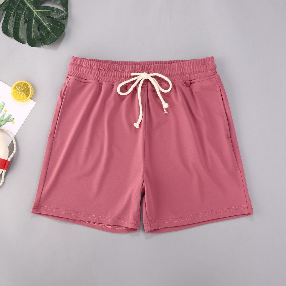 A pink color Beach Style Men's Swimming Shorts Solid Color Shorts Men a product from mensathletix the best Men athletic shorts Gym shorts Mens running shorts Crossfit shorts Sports shorts sports shorts for men gym shorts