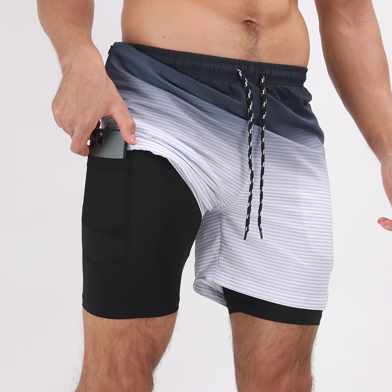 Layered Gradient Sport Shorts