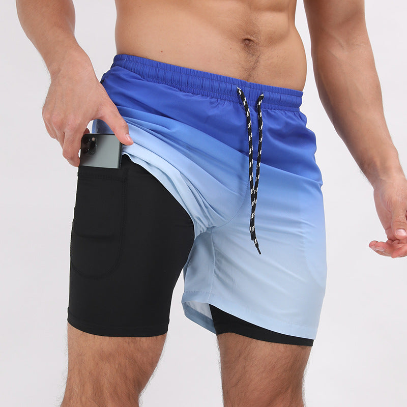 Layered Gradient Sport Shorts