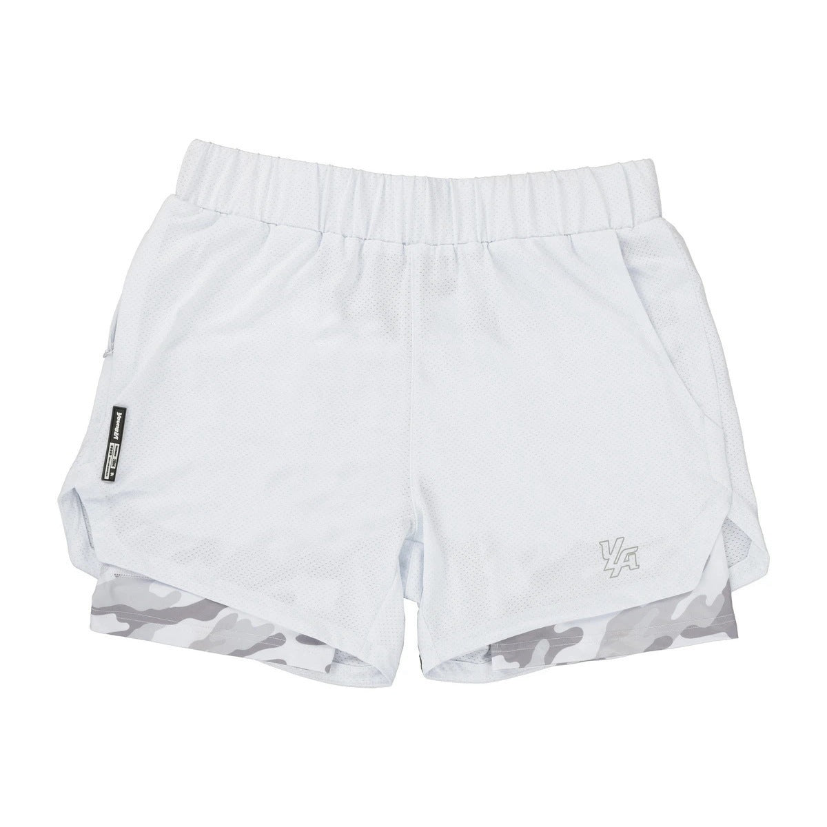 A white color ATHX DualFlex Sports Shorts a product from mensathletix the best Men athletic shorts Gym shorts Mens running shorts Crossfit shorts Sports shorts sports shorts for Men gym shorts