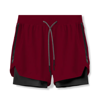 A wine color ATHX FashionSport Double-Layer Shorts a product from mensathletix the best Men athletic shorts Gym shorts Mens running shorts Crossfit shorts Sports shorts sports shorts for Men gym shorts