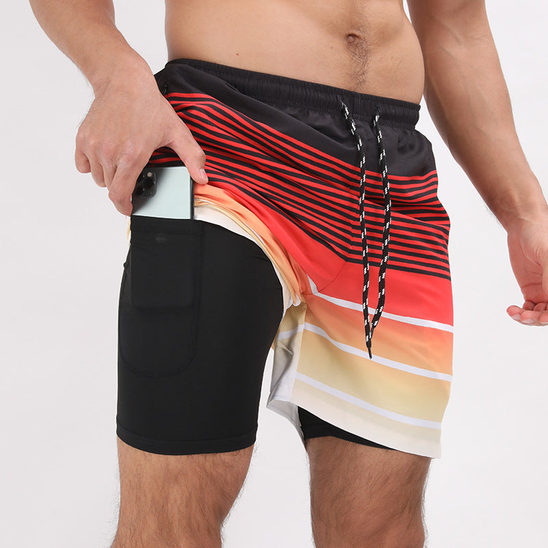 Layered Gradient Sport Shorts